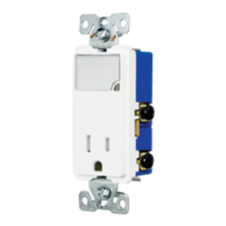 Decora/ Receptacle/ Single Outlet/ Dimmable Nightlight/ 15AMP